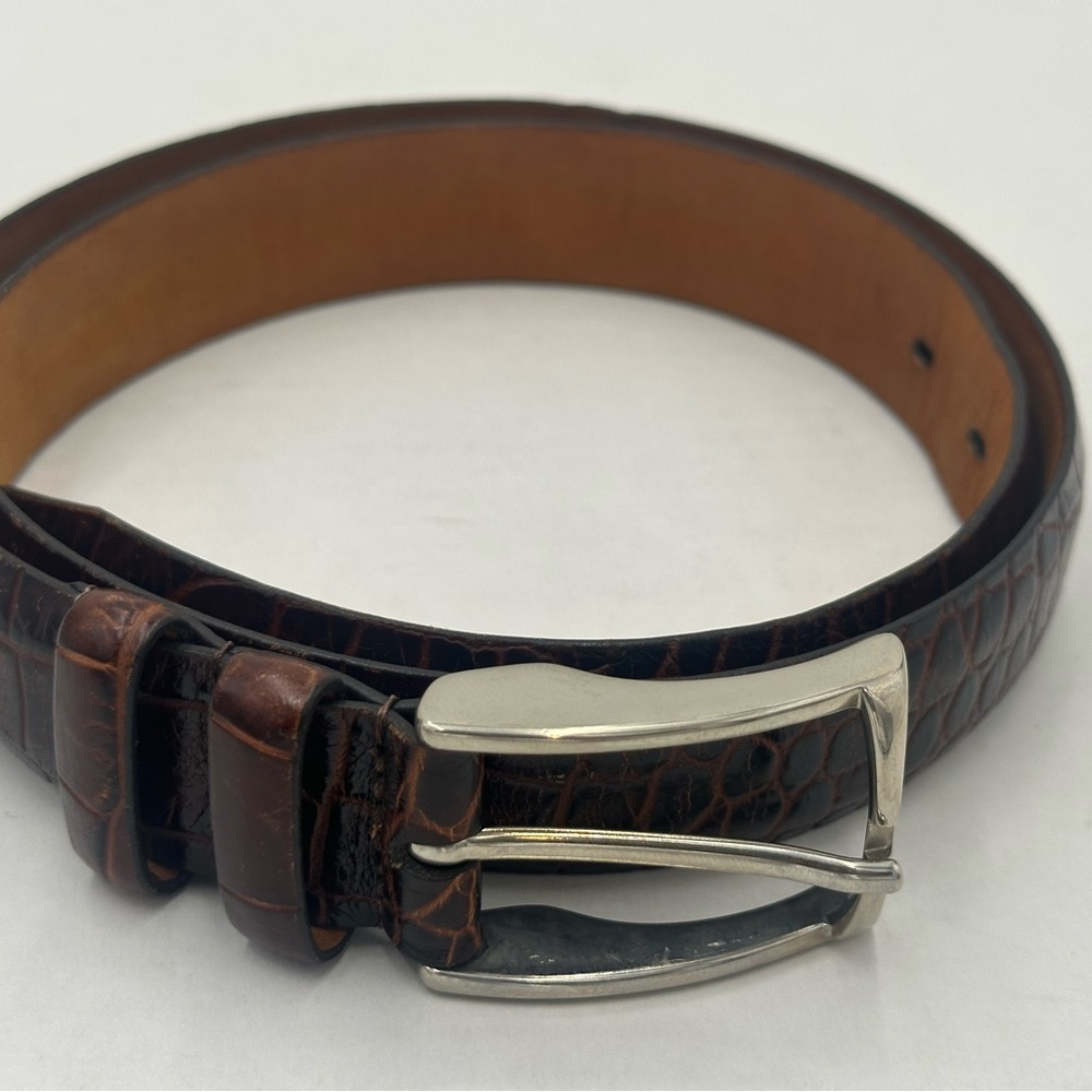 REMO TULLIANI Gibson Calfskin Crocodile Leather Belt Size 34